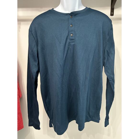Premier Flex Blue Henley Shirt Snap Performance Stretch XL - Picture 1 of 3